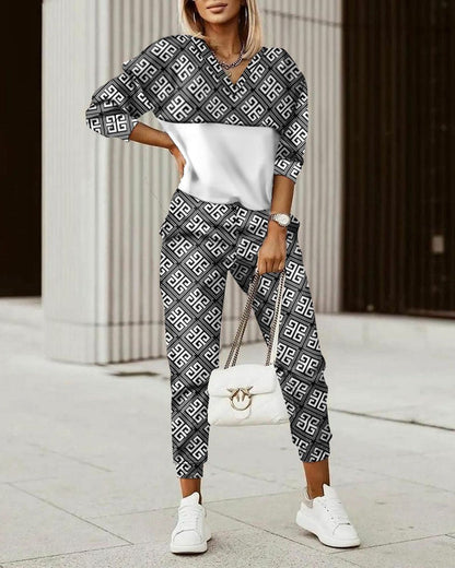 Women's  Commuter Top Printed Trousers Zipper Fashion Suit - Premium  from BlackMars  - Just £59.99! Shop now at BlackMars 59.99BlackMars 