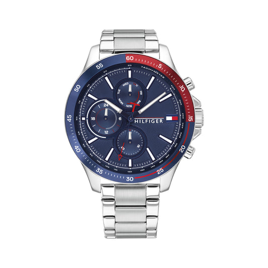 Tommy Hilfiger Analogue Multifunction Quartz Watch for Men with Stainless Steel or Silicone Bracelet