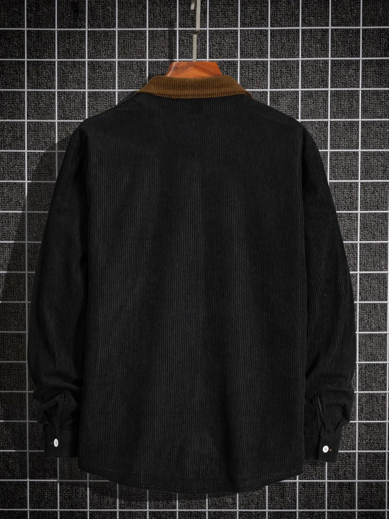 Men's Leisure Corduroy Long Sleeve Pocket Shirt - Premium  from BlackMars  - Just £16.49! Shop now at BlackMars 16.49BlackMars 