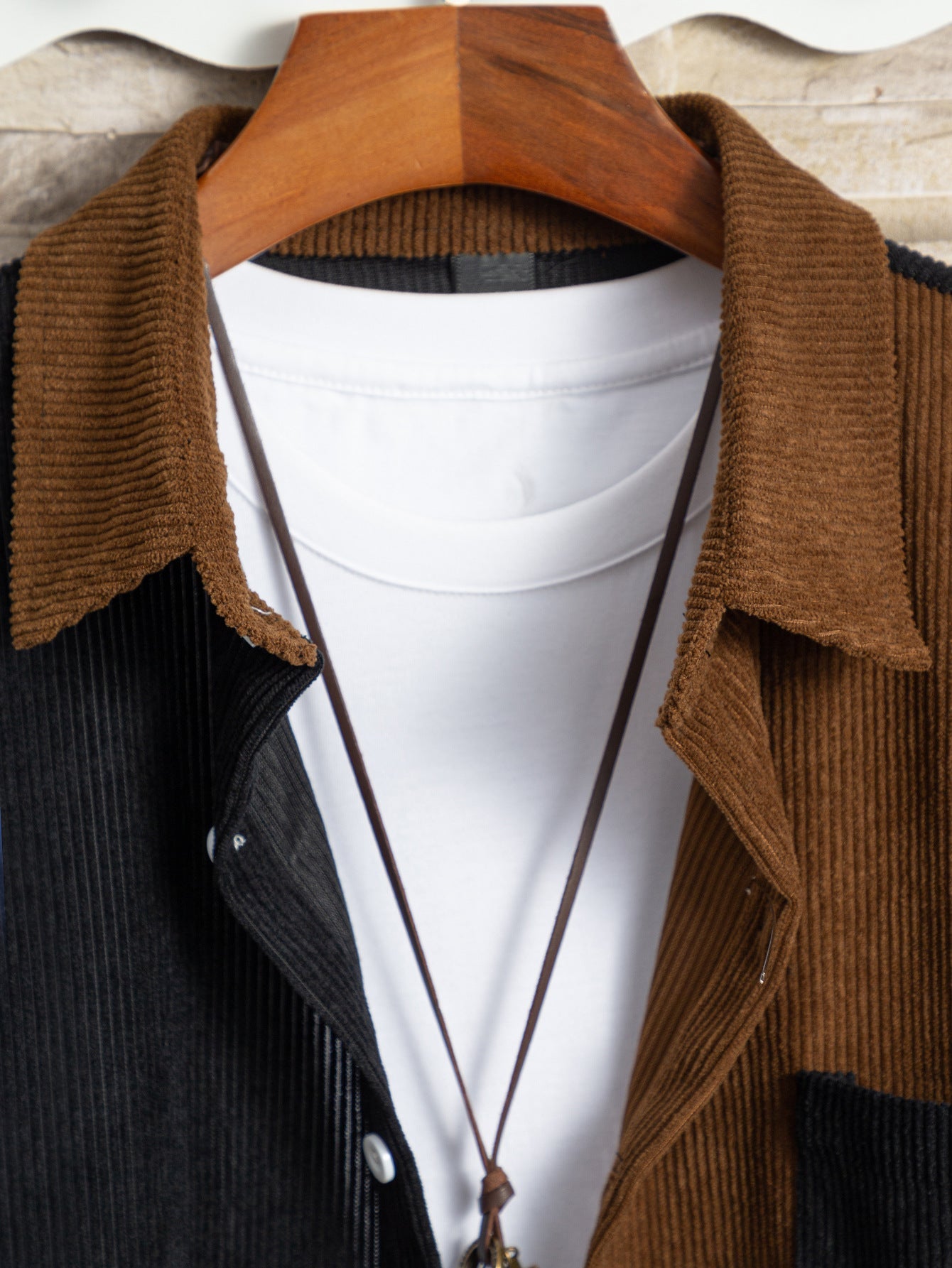 Men's Leisure Corduroy Long Sleeve Pocket Shirt - Premium  from BlackMars  - Just £16.49! Shop now at BlackMars 16.49BlackMars 
