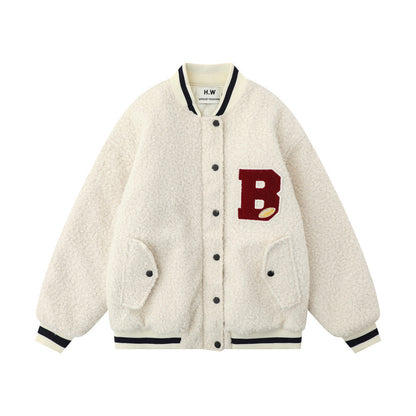 Lamb Wool Baseball Uniform Cotton Clothes Men